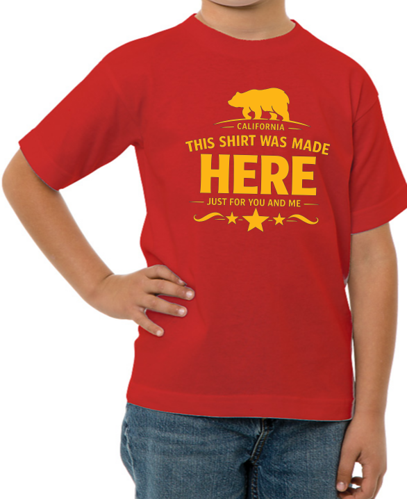 This Shirt Was Made Here - California Bear (Youth) Heavyweight Tee